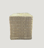 Pouf AMEK en jonc tressé naturel