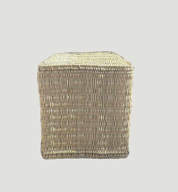 Pouf AMEK en jonc tressé naturel