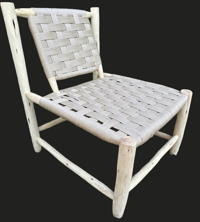 Fauteuil TAMA en fil tressé et bois brut Ma boutique