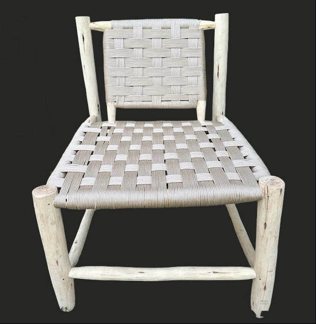 Fauteuil TAMA en fil tressé et bois brut Ma boutique