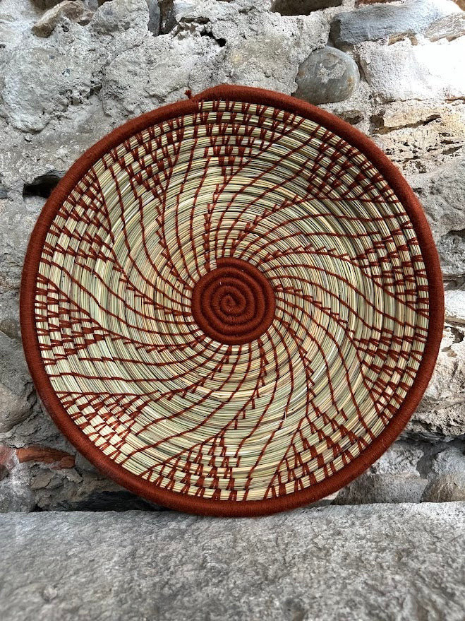 Grand plateau de décoration FLORA, broderie fleur