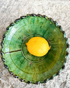 Saladier en céramique artisanale de Tamegroute, émaillé vert, fait main – vaisselle artisanale ZliZ.
