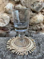 Pack de 6 sous-verre TOMA en raphia tressé et finitions frangées