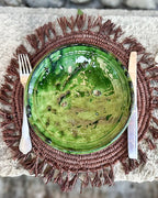 Sets de table AMAR en raphia tressé et finitions frangé