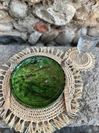 Sets de table AMAR en raphia tressé et finitions frangé