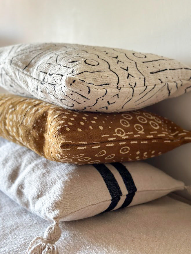 Housse de coussin tissu ethnique 60x40cm