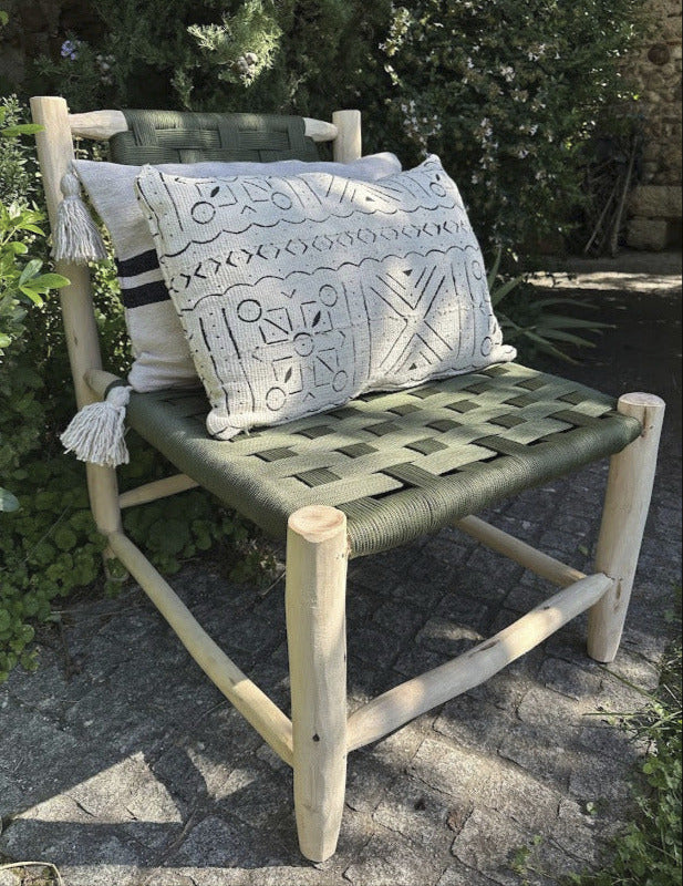 Fauteuil TAMA en fil tressé et bois brut Ma boutique