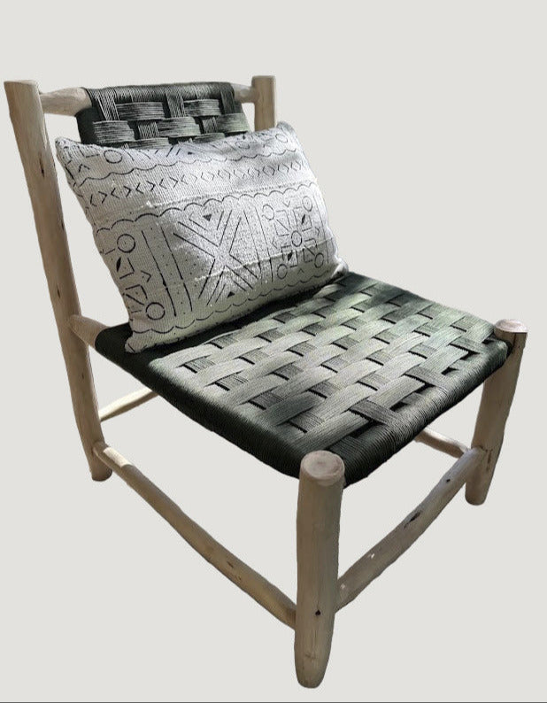 Fauteuil TAMA en fil tressé et bois brut Ma boutique