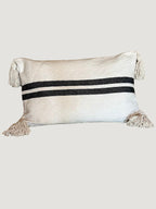 Coussins IGRIZ en coton brut, larges rayures noires - coussins artisanaux ZliZ