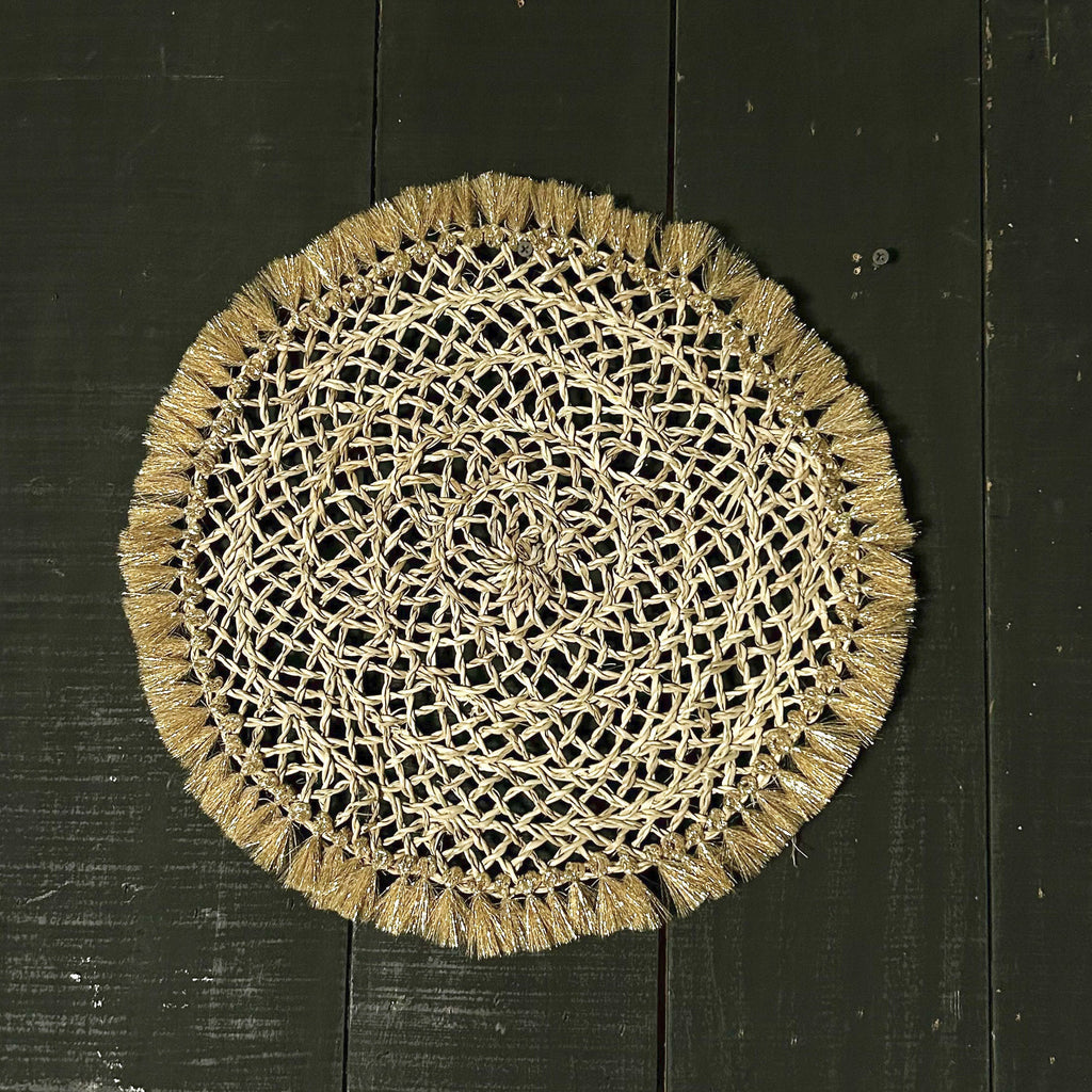 Sets de table TIFA, corde tressée et finitions dorées