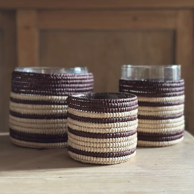 Bougie ODA, parfum Fleur d´oranger, panier en raphia tressé, fait main – bougies artisanales ZliZ