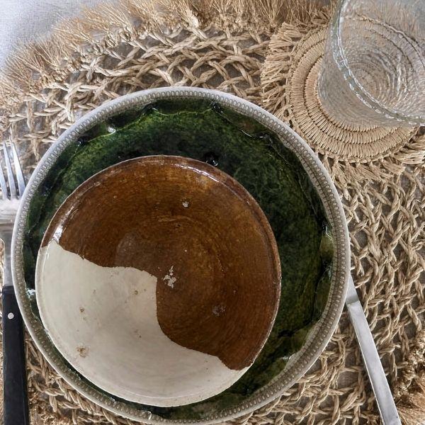 Sets de table TIFA, corde tressée et finitions dorées Ma boutique