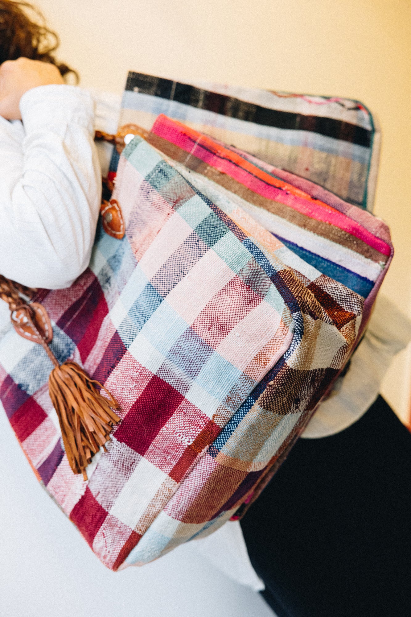 Sac AKI 3 en tissu Haïk, pièce unique et colorée