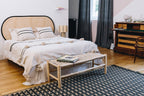 Banc en fil tressé et bois brut, OXI Ma boutique