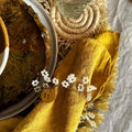 PERLES, rond de serviette doré et perles fantaisie